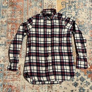 JCrew blue and white flannel button-down shirt